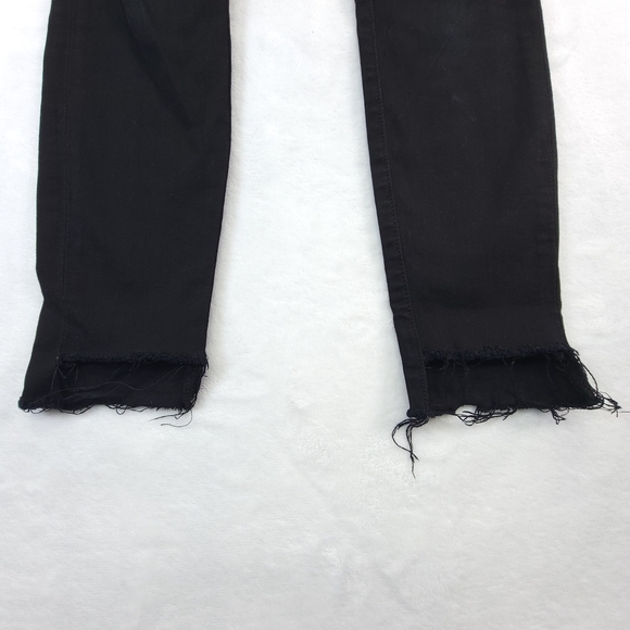 7 For All Mankind Womens Gwenevere Ankle Skinny Jeans Raw Hem Black Size 25 - Picture 4 of 10